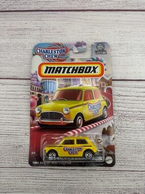 Matchbox Yellow Charleston Chew 1964 Austin Mini Cooper Toy Car